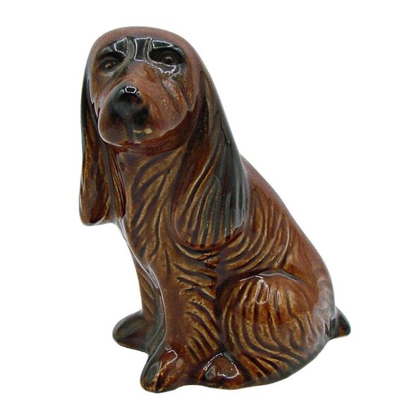 Dog Spaniel Hound Ceramic Pottery Figurine Brazil By MCS Mid-Century Modern Look - Picture 1 of 12